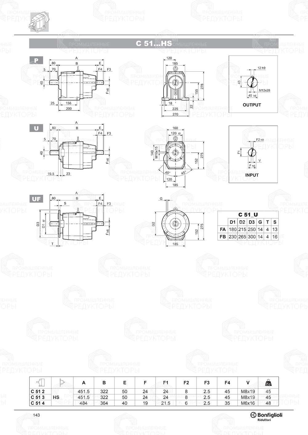 Мотор-редуктор Bonfiglioli C 51 Bonfiglioli C 51